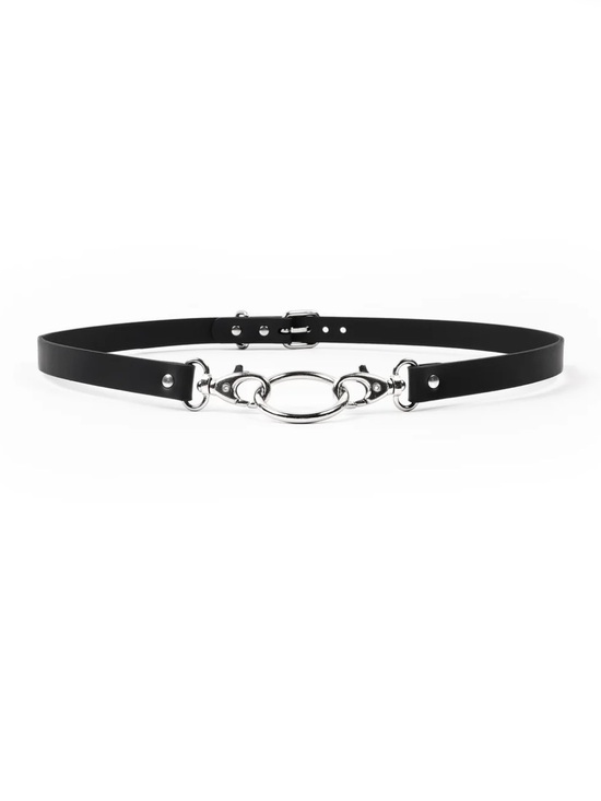 baby turns blue Accessories - NWT: Sina Belt - Black Leather O-Ring Chain Accent